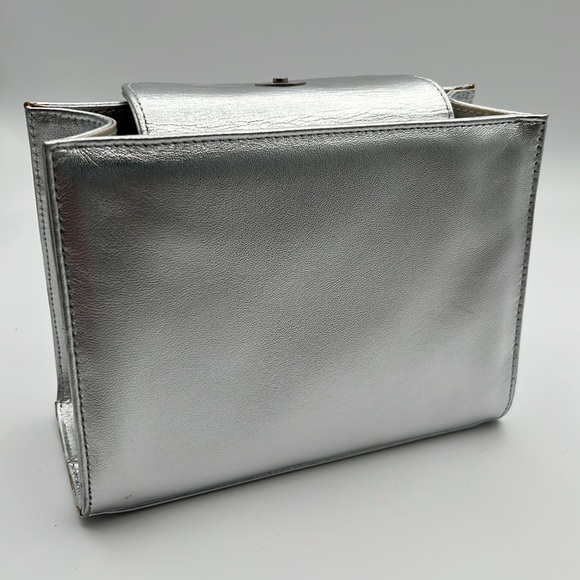 Silver and Gold Metallic Stuart Weitzman PVC top handle bag - Picture 5 of 11